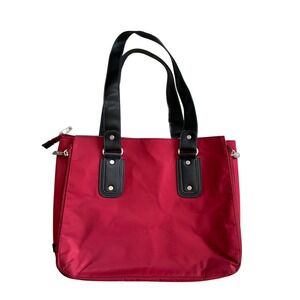 Samsonite Red Nylon Laptop Tote Bag Work Travel Shoulder Bag Multi Compartment